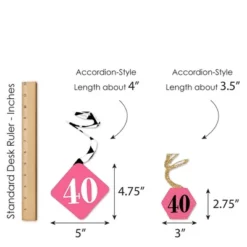 Big Dot Of Happiness Chic 40th Birthday - Pink, Black And Gold - Birthday Party Hanging Decor - Party Decoration Swirls - Set Of 40 -Anagram Shop GUEST cc2ddb02 7781 4b6d 9d3a a5a8d91ecfdb