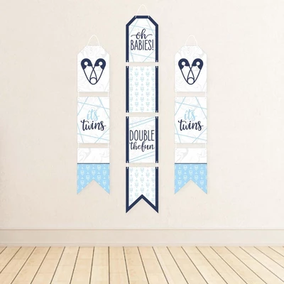 Big Dot Of Happiness It's Twin Boys - Hanging Vertical Paper Door Banners - Blue Twins Baby Shower Wall Decoration Kit - Indoor Door Decor 2 Big Dot Of Happiness It's Twin Boys - Hanging Vertical Paper Door Banners - Blue Twins Baby Shower Wall Decoration Kit - Indoor Door Decor - Image 2