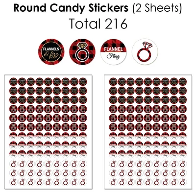 Big Dot Of Happiness Flannel Fling Before The Ring - Buffalo Plaid Bachelorette Party Candy Favor Sticker Kit - 304 Pc 3 Big Dot Of Happiness Flannel Fling Before The Ring - Buffalo Plaid Bachelorette Party Candy Favor Sticker Kit - 304 Pc - Image 3