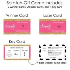 Big Dot Of Happiness Chic 70th Birthday - Pink And Gold - Birthday Party Game Scratch Off Cards - 22 Count 6 Big Dot Of Happiness Chic 70th Birthday - Pink And Gold - Birthday Party Game Scratch Off Cards - 22 Count -Anagram Shop GUEST ce827ed9 3da8 4a74 a975 60f842379bef