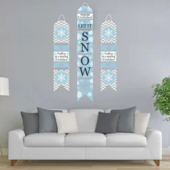 Big Dot Of Happiness Winter Wonderland - Hanging Vertical Paper Door Banners - Snowflake Holiday Party & Winter Wedding Wall Kit - Indoor Door Decor