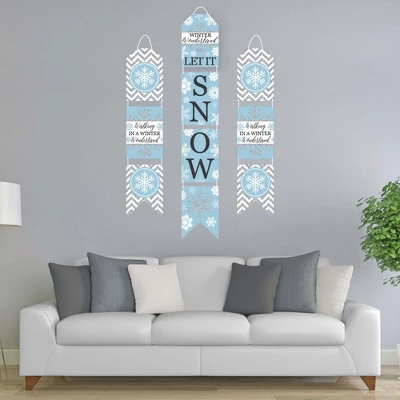 Big Dot Of Happiness Winter Wonderland - Hanging Vertical Paper Door Banners - Snowflake Holiday Party & Winter Wedding Wall Kit - Indoor Door Decor 1 Big Dot Of Happiness Winter Wonderland - Hanging Vertical Paper Door Banners - Snowflake Holiday Party & Winter Wedding Wall Kit - Indoor Door Decor