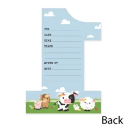 Big Dot Of Happiness 1st Birthday Girl Farm Animals - Shaped Fill-In - Pink Barnyard First Birthday Party Invitation Cards With Envelopes - Set Of 12 -Anagram Shop GUEST cefdd48f d354 438d 85cf 6945f3b40c8a