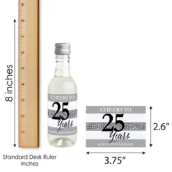 Big Dot Of Happiness We Still Do - 25th Wedding Anniversary - Mini Wine And Champagne Bottle Label Stickers - Anniversary Party Favor Gift - Set Of 16 -Anagram Shop GUEST cf6d3119 20ba 43ba 971f 9386d317d792