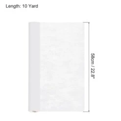 Unique Bargains Flower Wrapping Paper 30ft Floral Bouquet Waterproof Packaging Cotton For Wedding Party Clear White