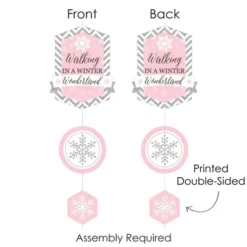 Big Dot Of Happiness Pink Winter Wonderland - Holiday Snowflake Birthday Party & Baby Shower DIY Dangler Backdrop - Hanging Vertical Decor - 30 Pieces -Anagram Shop GUEST d09d6b15 3549 4af9 a308 c3fa69901793