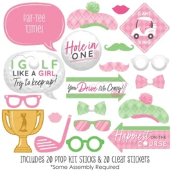 Big Dot Of Happiness Golf Girl - Pink Birthday Party Or Baby Shower Photo Booth Props Kit - 20 Count