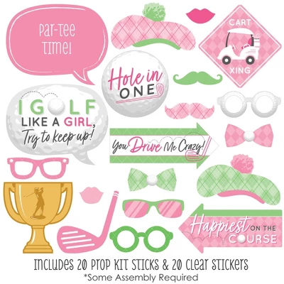 Big Dot Of Happiness Golf Girl - Pink Birthday Party Or Baby Shower Photo Booth Props Kit - 20 Count 1 Big Dot Of Happiness Golf Girl - Pink Birthday Party Or Baby Shower Photo Booth Props Kit - 20 Count