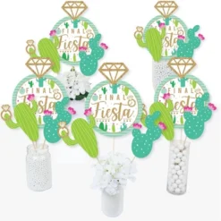 Big Dot Of Happiness Final Fiesta - Last Fiesta Bachelorette Party Centerpiece Sticks - Table Toppers - Set Of 15