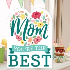 Big Dot Of Happiness Colorful Floral Happy Mother's Day - We Love Mom Giant Greeting Card - Big Shaped Jumborific Card