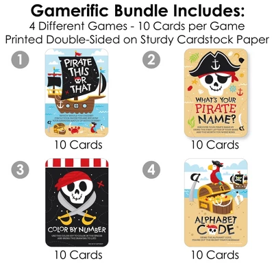 Big Dot Of Happiness Pirate Ship Adventures - 4 Skull Birthday Party Games - 10 Cards Each - Gamerific Bundle 2 Big Dot Of Happiness Pirate Ship Adventures - 4 Skull Birthday Party Games - 10 Cards Each - Gamerific Bundle - Image 2