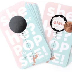 12ct Scratch Off Gender Reveal Girl Balloon Cards