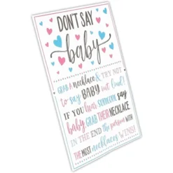 Sparkle And Bash Don't Say Baby Easel Sign, Baby Shower Games For Gender Reveal Favors, Decorations, 1 Sign And 36 Pink Beaded Necklaces -Anagram Shop GUEST d6395ab4 320b 40a5 94d8 f2e4d39eee28