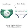 Big Dot Of Happiness Par-Tee Time - Golf - Diaper Shaped Raffle Ticket Inserts - Baby Shower Activities - Diaper Raffle Game - Set Of 24
