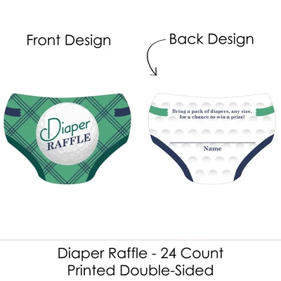 Big Dot Of Happiness Par-Tee Time - Golf - Diaper Shaped Raffle Ticket Inserts - Baby Shower Activities - Diaper Raffle Game - Set Of 24 1 Big Dot Of Happiness Par-Tee Time - Golf - Diaper Shaped Raffle Ticket Inserts - Baby Shower Activities - Diaper Raffle Game - Set Of 24