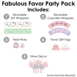 Big Dot Of Happiness Pajama Slumber Party - Girls Sleepover Birthday Party Favors And Cupcake Kit - Fabulous Favor Party Pack - 100 Pieces