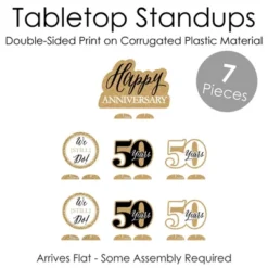 Big Dot Of Happiness We Still Do - 50th Wedding Anniversary - Anniversary Party Centerpiece Table Decorations - Tabletop Standups - 7 Pieces -Anagram Shop GUEST d8195171 569d 4049 8e41 41b5c5bf0102
