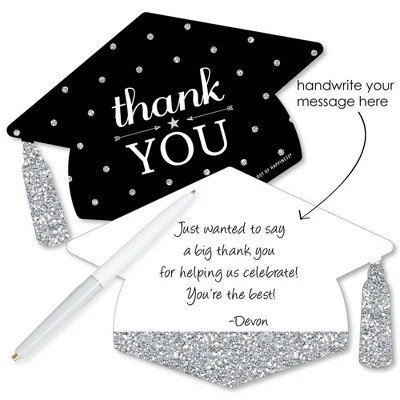 Big Dot Of Happiness Silver - Tassel Worth The Hassle - Shaped Thank You Cards - Graduation Party Thank You Note Cards With Envelopes - Set Of 12 1 Big Dot Of Happiness Silver - Tassel Worth The Hassle - Shaped Thank You Cards - Graduation Party Thank You Note Cards With Envelopes - Set Of 12