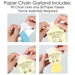 Big Dot Of Happiness What Will It Bee - 90 Chain Links And 30 Paper Tassels Decoration Kit - Gender Reveal Paper Chains Garland - 21 Feet -Anagram Shop GUEST d867d99b e925 4fa2 b1c0 2290c0bbc868