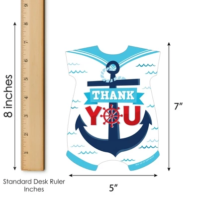 Big Dot Of Happiness Ahoy It's A Boy - Shaped Thank You Cards - Nautical Baby Shower Thank You Note Cards With Envelopes - Set Of 12 4 Big Dot Of Happiness Ahoy It's A Boy - Shaped Thank You Cards - Nautical Baby Shower Thank You Note Cards With Envelopes - Set Of 12 - Image 4