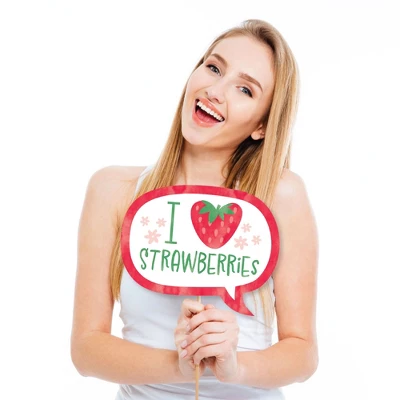 Big Dot Of Happiness Funny Berry Sweet Strawberry - Fruit Themed Birthday Party Or Baby Shower Photo Booth Props Kit - 10 Piece 1 Big Dot Of Happiness Funny Berry Sweet Strawberry - Fruit Themed Birthday Party Or Baby Shower Photo Booth Props Kit - 10 Piece