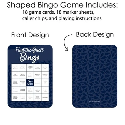 Big Dot Of Happiness Navy Blue Elegantly Simple - Find The Guest Bingo Cards And Markers - Wedding & Bridal Shower Bingo Game Set Of 18 2 Big Dot Of Happiness Navy Blue Elegantly Simple - Find The Guest Bingo Cards And Markers - Wedding & Bridal Shower Bingo Game Set Of 18 - Image 2