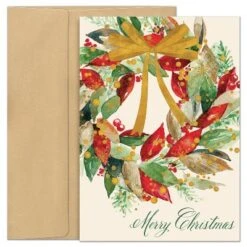 Masterpiece Studios Holiday Collection Brights Cards 16 Cards/Envelopes, Christmas Greens, 5.6" X 7.8"