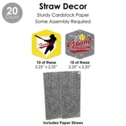 Big Dot Of Happiness Grand Slam - Fastpitch Softball - Birthday Party Or Baby Shower Favors And Cupcake Kit - Fabulous Favor Party Pack - 100 Pieces -Anagram Shop GUEST da3f6fd0 d590 4294 abe1 b8c3eea07b9b