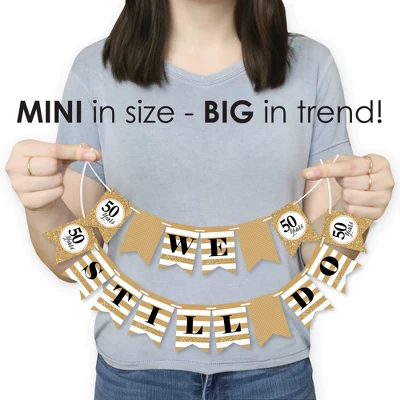 Big Dot Of Happiness We Still Do - 50th Wedding Anniversary - Anniversary Party Mini Pennant Banner - We Still Do 2 Big Dot Of Happiness We Still Do - 50th Wedding Anniversary - Anniversary Party Mini Pennant Banner - We Still Do - Image 2