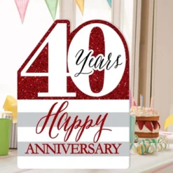 Big Dot Of Happiness We Still Do - 40th Wedding Anniversary - Happy Anniversary Giant Greeting Card - Big Shaped Jumborific Card