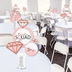 Big Dot Of Happiness Bride Squad - Rose Gold Bridal Shower Or Bachelorette Party Centerpiece Sticks - Showstopper Table Toppers - 35 Pieces