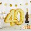 Sparkle And Bash Small Number 40 Pinata For 40th Birthday Party, Wedding Anniversary, Gold Foil, 16.5 X 13 In