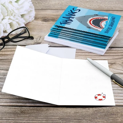 Big Dot Of Happiness Shark Zone - Jawsome Party Or Birthday Party Thank You Cards (8 Count) 3 Big Dot Of Happiness Shark Zone - Jawsome Party Or Birthday Party Thank You Cards (8 Count) - Image 3