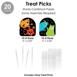 Big Dot Of Happiness Monster Bash - Little Monster Birthday Party Or Baby Shower Favors And Cupcake Kit - Fabulous Favor Party Pack - 100 Pieces -Anagram Shop GUEST ddd69b8d 9476 42f7 a5af 69d792467a57