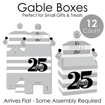 Big Dot Of Happiness We Still Do - 25th Wedding Anniversary - Treat Box Party Favors - Anniversary Party Goodie Gable Boxes - Set Of 12 4 Big Dot Of Happiness We Still Do - 25th Wedding Anniversary - Treat Box Party Favors - Anniversary Party Goodie Gable Boxes - Set Of 12 - Image 4