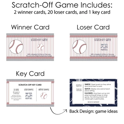 Big Dot Of Happiness Batter Up - Baseball - Baby Shower Or Birthday Party Game Scratch Off Cards - 22 Count 3 Big Dot Of Happiness Batter Up - Baseball - Baby Shower Or Birthday Party Game Scratch Off Cards - 22 Count - Image 3