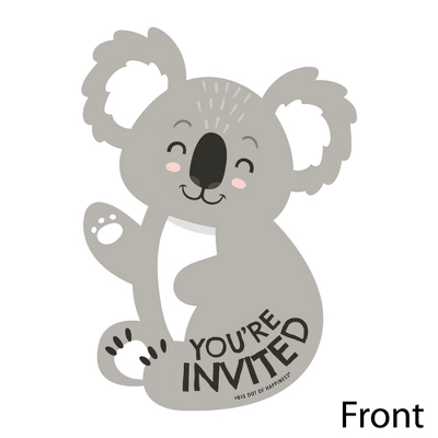 Big Dot Of Happiness Koala Cutie - Shaped Fill-In Invitations - Bear Birthday Party And Baby Shower Invitation Cards With Envelopes - Set Of 12 2 Big Dot Of Happiness Koala Cutie - Shaped Fill-In Invitations - Bear Birthday Party And Baby Shower Invitation Cards With Envelopes - Set Of 12 - Image 2