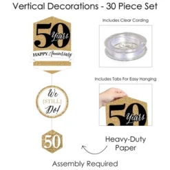 Big Dot Of Happiness We Still Do - 50th Wedding Anniversary - Anniversary Party DIY Dangler Backdrop - Hanging Vertical Decorations - 30 Pieces -Anagram Shop GUEST e1e17185 d137 47f5 97df cc446d6391b6