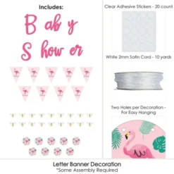 Big Dot Of Happiness Pink Flamingo - Party Like A Pineapple - Baby Shower Letter Banner Decoration - 36 Banner Cutouts And Baby Shower Banner Letters -Anagram Shop GUEST e22cae16 b6da 418d 9809 3c05de62c675