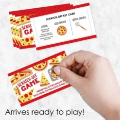 Big Dot Of Happiness Pizza Party Time - Baby Shower Or Birthday Party Game Scratch Off Cards - 22 Count