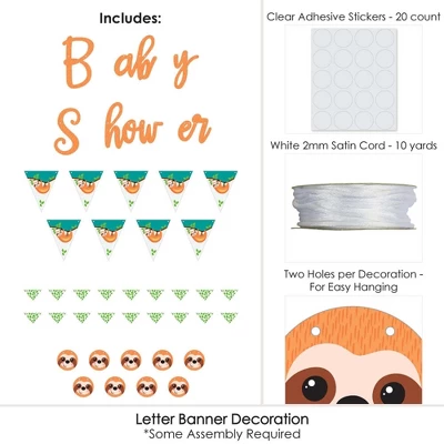 Big Dot Of Happiness Let's Hang - Sloth - Baby Shower Letter Banner Decoration - 36 Banner Cutouts And Baby Shower Banner Letters 3 Big Dot Of Happiness Let's Hang - Sloth - Baby Shower Letter Banner Decoration - 36 Banner Cutouts And Baby Shower Banner Letters - Image 3