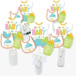 Big Dot Of Happiness Colorful Baby Shower - Gender Neutral Party Centerpiece Sticks - Table Toppers - Set Of 15