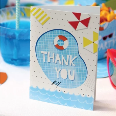 Big Dot Of Happiness Make A Splash - Pool Party - Summer Swimming Party Or Birthday Party Thank You Cards (8 Count) 4 Big Dot Of Happiness Make A Splash - Pool Party - Summer Swimming Party Or Birthday Party Thank You Cards (8 Count) - Image 4