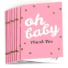 Big Dot Of Happiness Hello Little One - Pink And Gold - Girl Baby Shower Thank You Cards (8 Count)