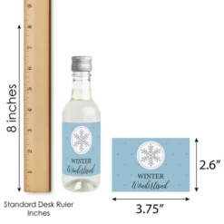 Big Dot Of Happiness Winter Wonderland - Mini Wine And Champagne Bottle Label Stickers - Snowflake Party & Winter Wedding Party Favor Gift - Set Of 16 -Anagram Shop GUEST e5e31e4b 0d02 4f2d 8439 3ff694d1f616