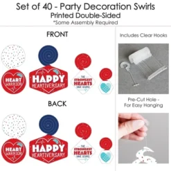 Big Dot Of Happiness Happy Heartiversary - CHD Awareness Hanging Decor - Party Decoration Swirls - Set Of 40 -Anagram Shop GUEST e6d188d6 44fd 41da 9559 d032f50d4bc9