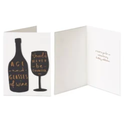 2ct Cards Panel Patterning And Wine Quote - PAPYRUS