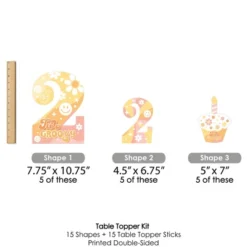Big Dot Of Happiness Two Groovy - Boho Hippie Second Birthday Party Centerpiece Sticks - Table Toppers - Set Of 15 -Anagram Shop GUEST e74a075c b1c5 420c a51f e5a8b6040af8