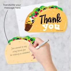 Big Dot Of Happiness Taco 'Bout Fun - Shaped Thank You Cards - Fiesta Thank You Note Cards With Envelopes - Set Of 12
