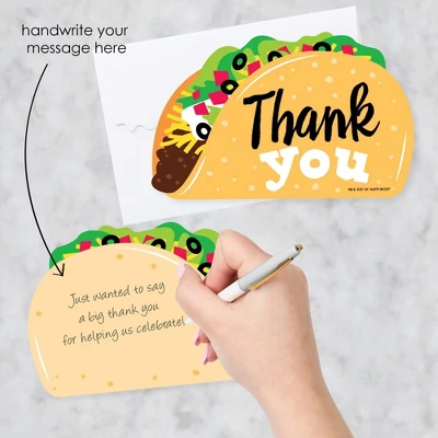 Big Dot Of Happiness Taco 'Bout Fun - Shaped Thank You Cards - Fiesta Thank You Note Cards With Envelopes - Set Of 12 1 Big Dot Of Happiness Taco 'Bout Fun - Shaped Thank You Cards - Fiesta Thank You Note Cards With Envelopes - Set Of 12